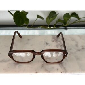 Vintage USS Military Birth Control Glasses BCG Brown Rectangular Frames 4.5-5.75